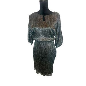 NWT J. TAYLOR METALLIC SPARKLY FLASHY KNEE‎ LENGTH PARTY DRESS WOMENS SIZE 4